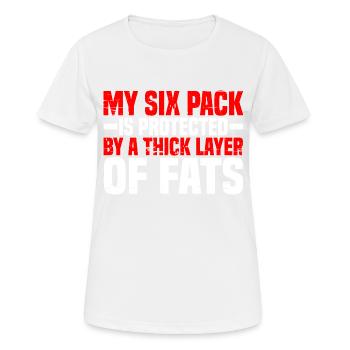Mon pack de six est protégé par une épaisse couche de graisses4 - T-shirt respirant Femme - blanc - Devant - AI Model Female 172 dark (172cm)