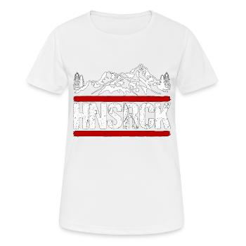 Hunsrück Wanderung wandern Geschenk - Frauen T-Shirt atmungsaktiv - Weiß - Vorne - AI Model Female 172 dark (172cm)
