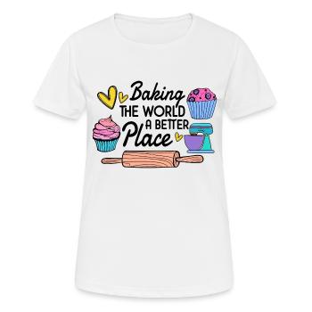 Boulangerie Baker Boulangerie Boulangerie Gâteau de confiserie - T-shirt respirant Femme - blanc - Devant - AI Model Female 172 dark (172cm)