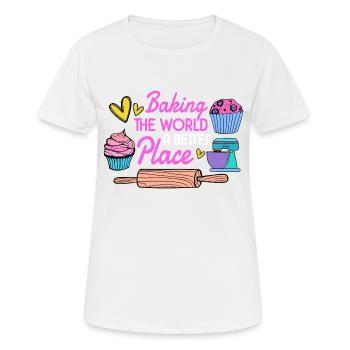 Boulangerie Baker Boulangerie Boulangerie Gâteau de confiserie - T-shirt respirant Femme - blanc - Devant - AI Model Female 172 dark (172cm)
