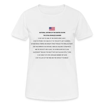 Nationalhymne der Vereinigten Staaten - Frauen T-Shirt atmungsaktiv - Weiß - Vorne - AI Model Female 172 dark (172cm)