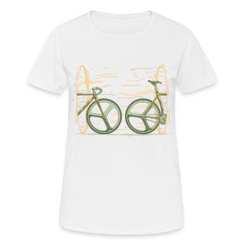 Bicycle portal black hole - Women's Breathable T-Shirt - white - Front - AI Model Female 172 dark (172cm)