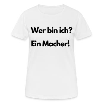 Macher #Trend - Frauen T-Shirt atmungsaktiv - Weiß - Vorne - AI Model Female 172 dark (172cm)