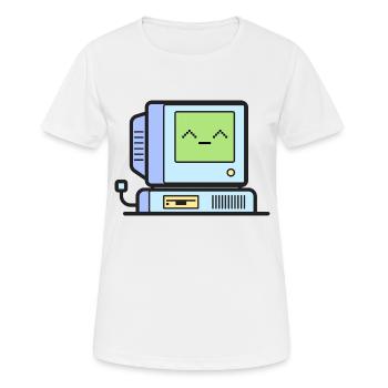 Happy Retro Computer - Women's Breathable T-Shirt - white - Front - AI Model Female 172 dark (172cm)
