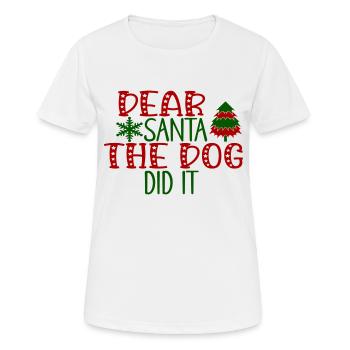 Dear Santa The Dog Did It - Women's Breathable T-Shirt - white - Front - AI Model Female 172 dark (172cm)
