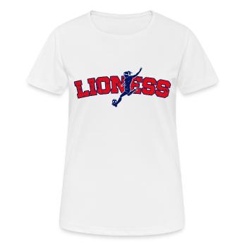 England Football Women's Champions Lionesses 2022 - Frauen T-Shirt atmungsaktiv - Weiß - Vorne - AI Model Female 172 dark (172cm)