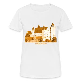 Château d’Ingolstadt Haute-Bavière Musée de l’armée du Danube - T-shirt respirant Femme - blanc - Devant - AI Model Female 172 dark (172cm)