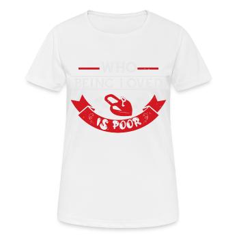 QUI EST L’AMOUR EST PAUVRE - T-shirt respirant Femme - blanc - Devant - AI Model Female 172 dark (172cm)