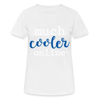Much Cooler Online 4 - Frauen T-Shirt atmungsaktiv - Weiß - Vorne - AI Model Female 172 dark (172cm)
