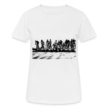 BMX Rennen - Frauen T-Shirt atmungsaktiv - Weiß - Vorne - AI Model Female 172 dark (172cm)