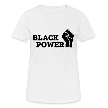 Black Power - Women's Breathable T-Shirt - white - Front - AI Model Female 172 dark (172cm)