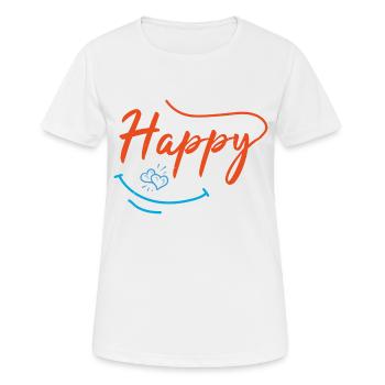 HAPPY - Women's Breathable T-Shirt - white - Front - AI Model Female 172 dark (172cm)