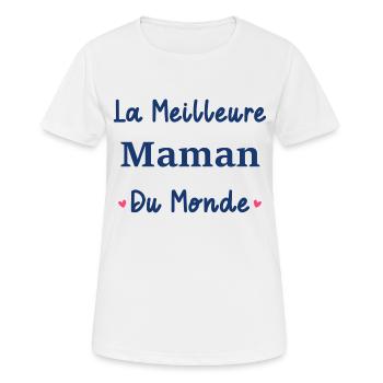 LA meilleure maman du monde - T-shirt respirant Femme - blanc - Devant - AI Model Female 172 dark (172cm)
