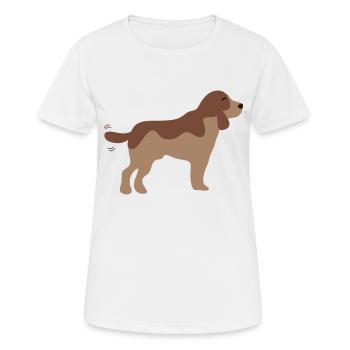 Chiot brun - T-shirt respirant Femme - blanc - Devant - AI Model Female 172 dark (172cm)