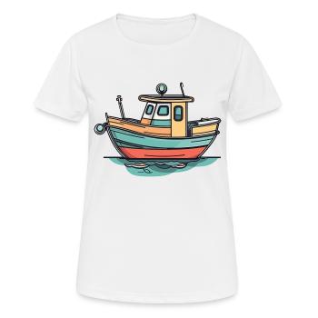Boot - Frauen T-Shirt atmungsaktiv - Weiß - Vorne - AI Model Female 172 dark (172cm)