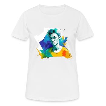 Watercolors of a boy - Women's Breathable T-Shirt - white - Front - AI Model Female 172 dark (172cm)