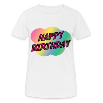 ALLES GUTE ZUM GEBURTSTAG. ALLES GUTE ZUM GEBURTSTAG. JAHRESTAG. - Frauen T-Shirt atmungsaktiv - Weiß - Vorne - AI Model Female 172 dark (172cm)