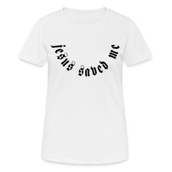 Jésus m’a sauvé la motivation - T-shirt respirant Femme - blanc - Devant - AI Model Female 172 dark (172cm)