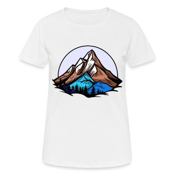 Alpen Berge Symbol - Frauen T-Shirt atmungsaktiv - Weiß - Vorne - AI Model Female 172 dark (172cm)