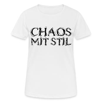 Chaos mit Stil - Frauen T-Shirt atmungsaktiv - Weiß - Vorne - AI Model Female 172 dark (172cm)