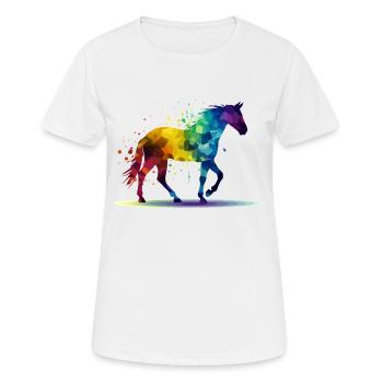 Pako das bunte Pferd - Frauen T-Shirt atmungsaktiv - Weiß - Vorne - AI Model Female 172 dark (172cm)