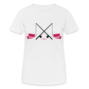 Icône de canne à pêche - T-shirt respirant Femme - blanc - Devant - AI Model Female 172 dark (172cm)