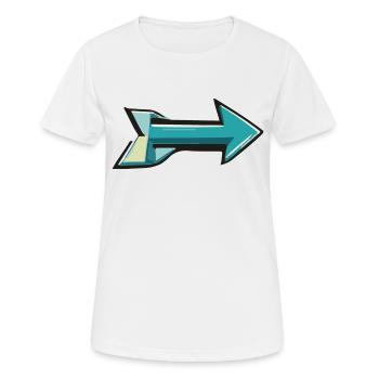 Right arrow - Women's Breathable T-Shirt - white - Front - AI Model Female 172 dark (172cm)