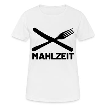 Mahlzeit Messer und Gabel - Frauen T-Shirt atmungsaktiv - Weiß - Vorne - AI Model Female 172 dark (172cm)