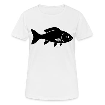 Poisson petite carpe - T-shirt respirant Femme - blanc - Devant - AI Model Female 172 dark (172cm)
