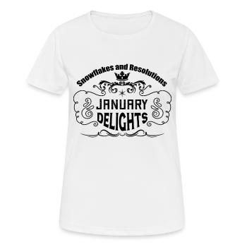 Snowflakes and Resolutions: January Delights. - Women's Breathable T-Shirt - white - Front - AI Model Female 172 dark (172cm)