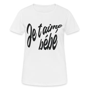 Je t'aime bébé - T-shirt respirant Femme - blanc - Devant - AI Model Female 172 dark (172cm)