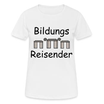 Voyageur éducatif - T-shirt respirant Femme - blanc - Devant - AI Model Female 172 dark (172cm)