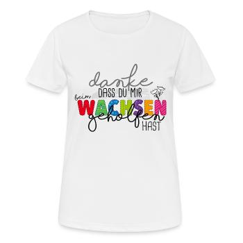 Danke für's Wachsen - Frauen T-Shirt atmungsaktiv - Weiß - Vorne - AI Model Female 172 dark (172cm)