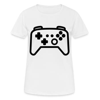 Jeux vidéo manette - T-shirt respirant Femme - blanc - Devant - AI Model Female 172 dark (172cm)