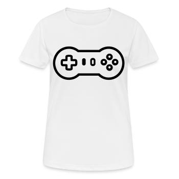 manette de jeux vidéo - T-shirt respirant Femme - blanc - Devant - AI Model Female 172 dark (172cm)