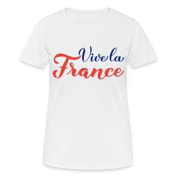 France Supporter Supportrice France Drapeau - T-shirt respirant Femme - blanc - Devant - AI Model Female 172 dark (172cm)