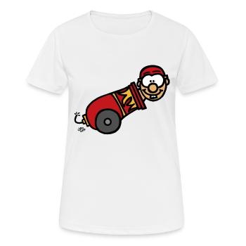 Die Kanone - Frauen T-Shirt atmungsaktiv - Weiß - Vorne - AI Model Female 172 dark (172cm)
