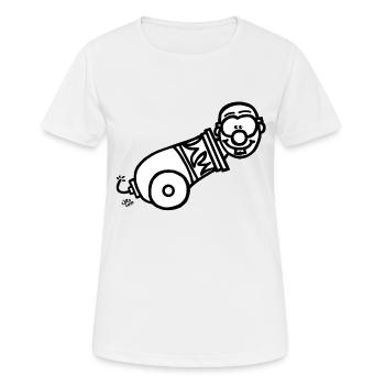 Die Kanone - Frauen T-Shirt atmungsaktiv - Weiß - Vorne - AI Model Female 172 dark (172cm)