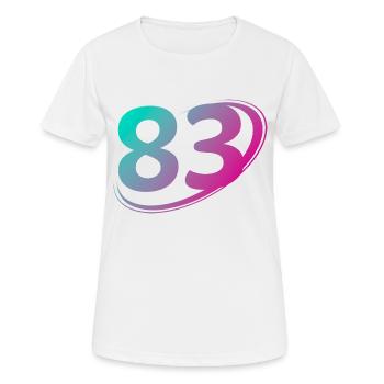 Nummer 83 mehrfarbig - Frauen T-Shirt atmungsaktiv - Weiß - Vorne - AI Model Female 172 dark (172cm)