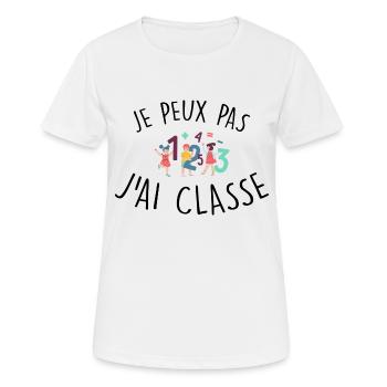 je peux pas j'ai classe / rentrée des classes - T-shirt respirant Femme - blanc - Devant - AI Model Female 172 dark (172cm)
