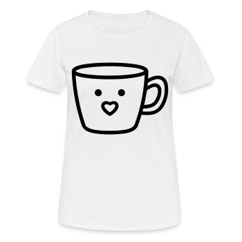 Kaffeebecher - Frauen T-Shirt atmungsaktiv - Weiß - Vorne - AI Model Female 172 dark (172cm)