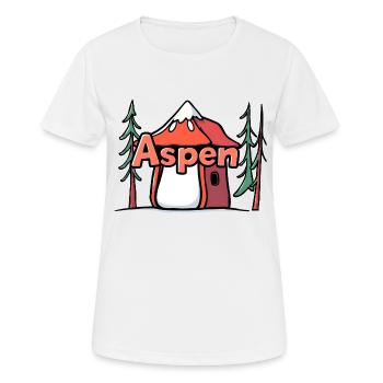 Aspen USA Geschenk - Frauen T-Shirt atmungsaktiv - Weiß - Vorne - AI Model Female 172 dark (172cm)