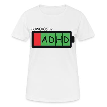ADHS - Frauen T-Shirt atmungsaktiv - Weiß - Vorne - AI Model Female 172 dark (172cm)