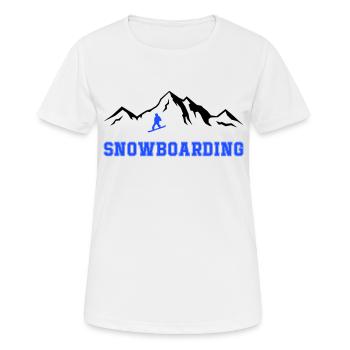 Snowboarding - Frauen T-Shirt atmungsaktiv - Weiß - Vorne - AI Model Female 172 dark (172cm)
