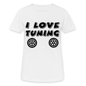 Tuning - Frauen T-Shirt atmungsaktiv - Weiß - Vorne - AI Model Female 172 dark (172cm)