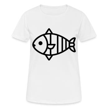 poisson - T-shirt respirant Femme - blanc - Devant - AI Model Female 172 dark (172cm)