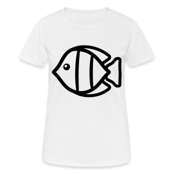 Poisson - T-shirt respirant Femme - blanc - Devant - AI Model Female 172 dark (172cm)