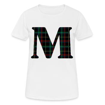 Monogramme m tartan écossais - T-shirt respirant Femme - blanc - Devant - AI Model Female 172 dark (172cm)