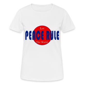 Möge Frieden über die Welt herrschen - Frauen T-Shirt atmungsaktiv - Weiß - Vorne - AI Model Female 172 dark (172cm)