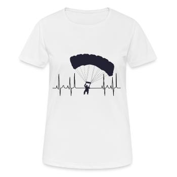 Fallschirmspringen Gleitschirm kardiogramm - Frauen T-Shirt atmungsaktiv - Weiß - Vorne - AI Model Female 172 dark (172cm)